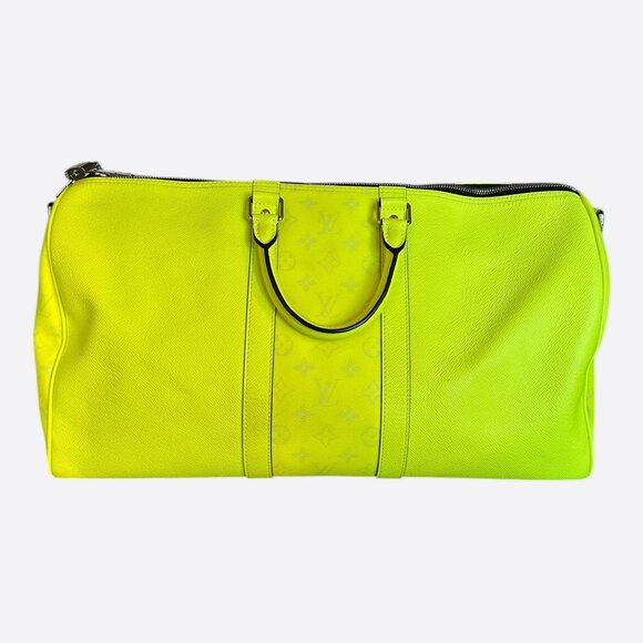 Louis Vuitton Yellow Taigarama Monogram Keepall 50 - Picture 3 of 7